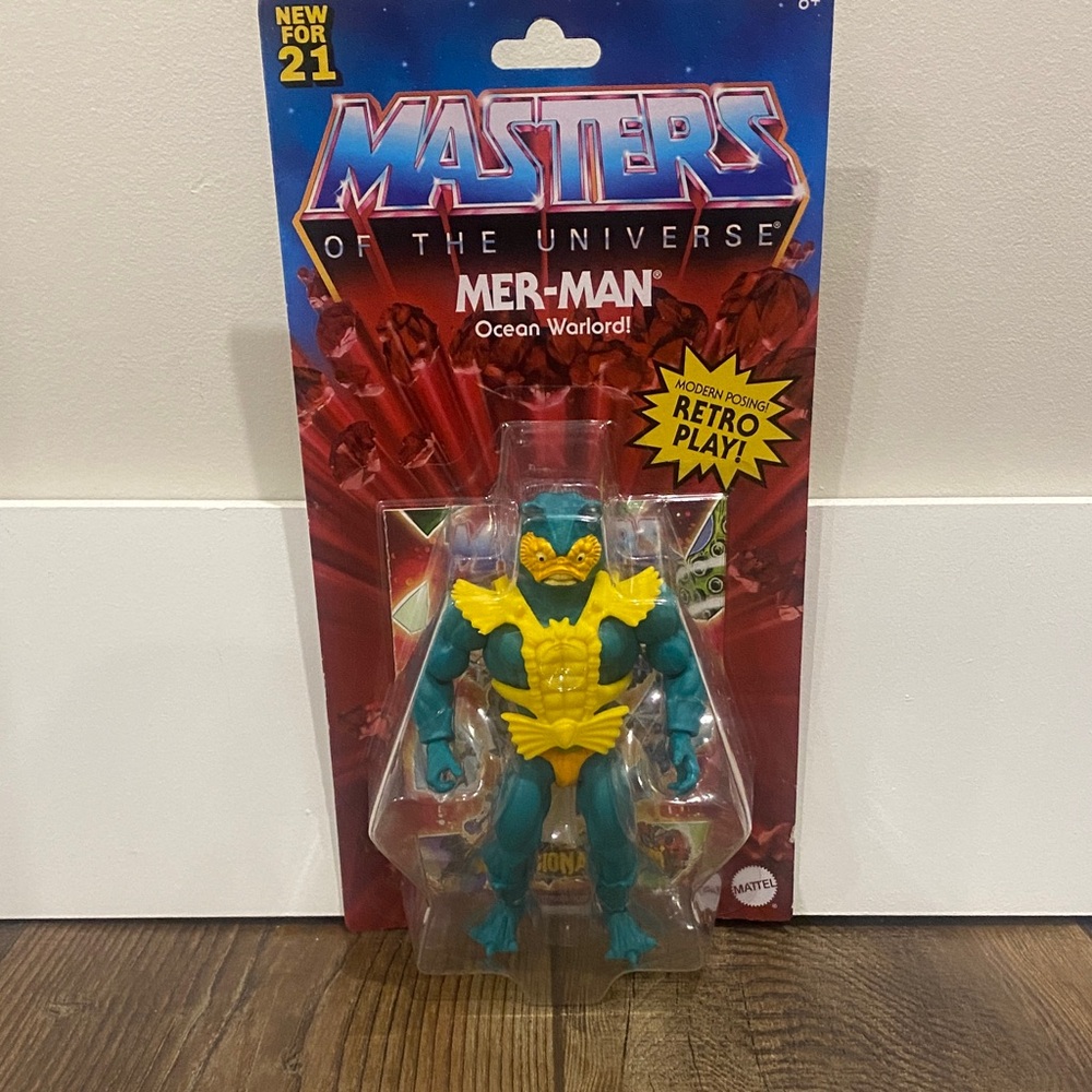 Brand New Mattel Masters of the Universe Mer-Man Figure - Blue and Yellow